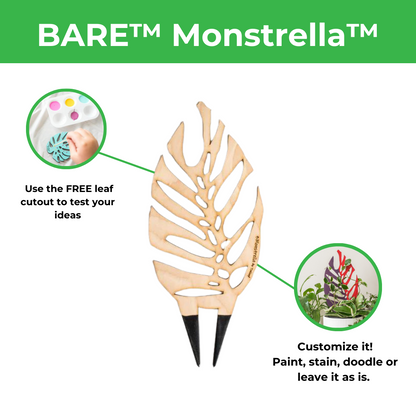 BARE™ Monstrella™ - Customizable Monstera shaped wooden plant support