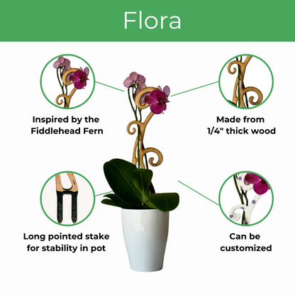 BARE™ Flora™ - Customizable wooden plant support - Perfect for Orchids
