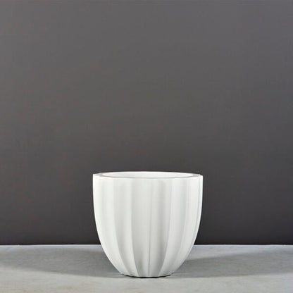 Santa Barbara Low Fluted Round Planter