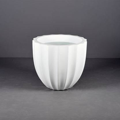 Santa Barbara Low Fluted Round Planter